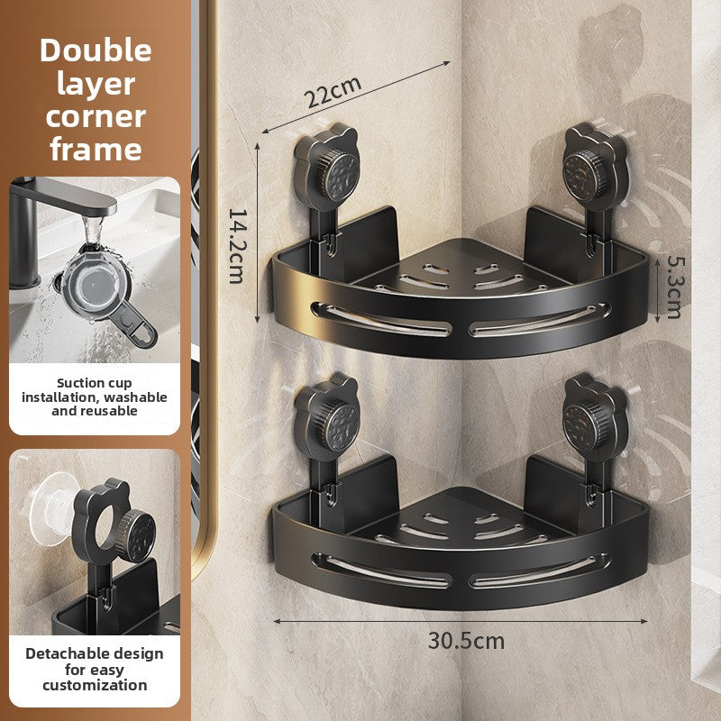 Household Wall Mount Suction Cup Corner Rack