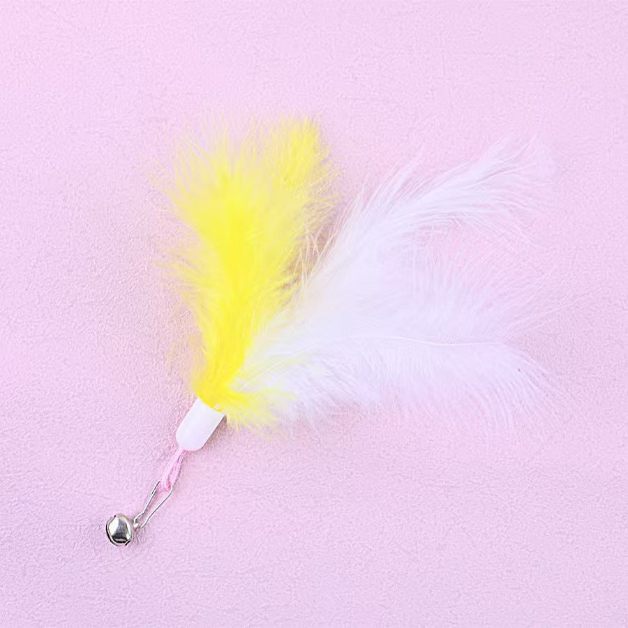 Interactive Cat Feather Toy with Bell