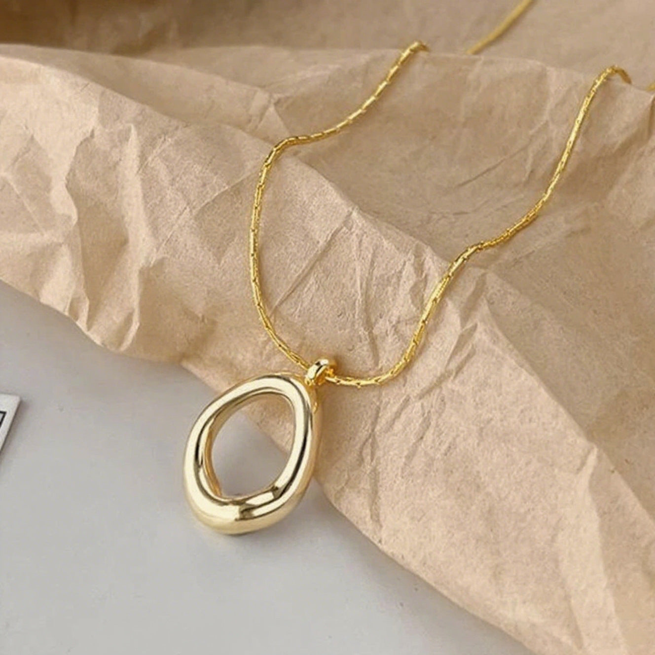 Irregular Circle Copper Necklace