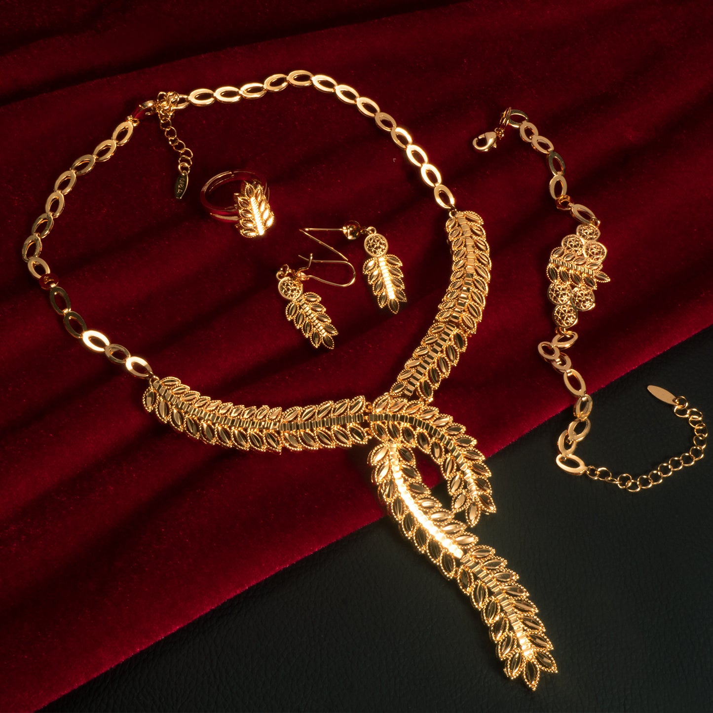 Jewelry: necklaces, earrings, rings, and bracelets