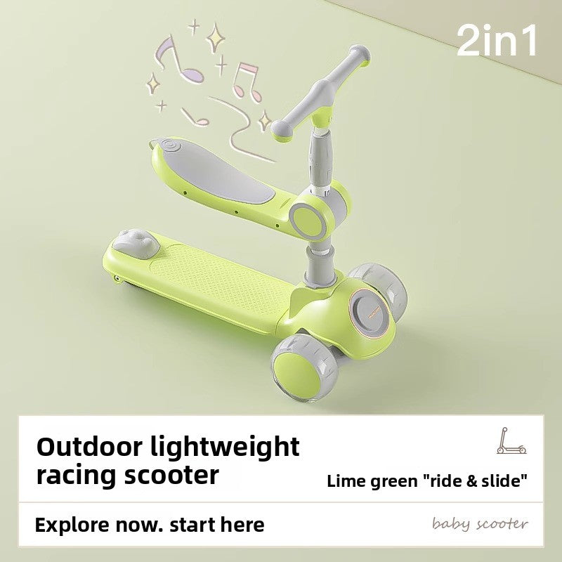Kids Three-in-One Scooter with Music Lights