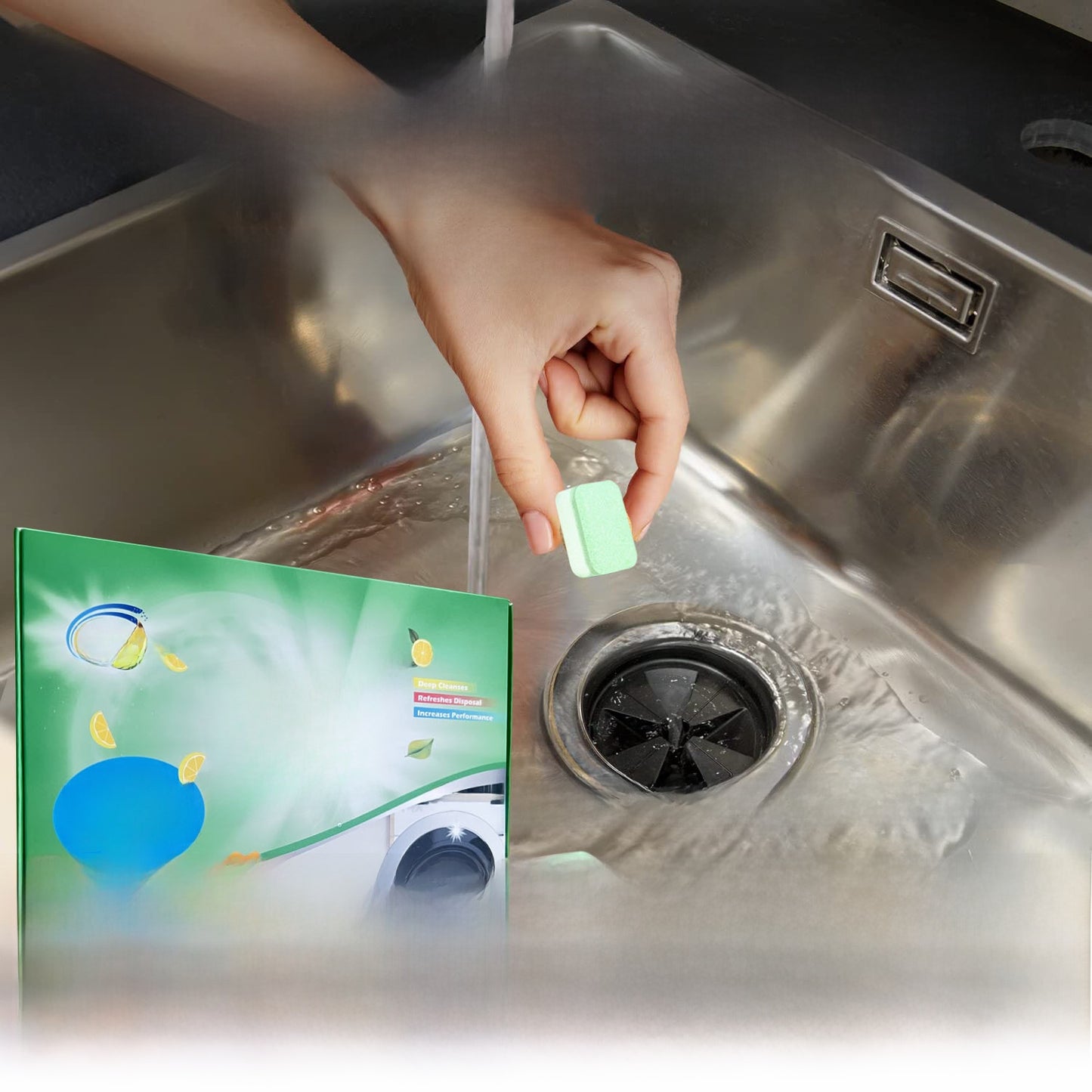 Kitchen waste disposal unit cleaner