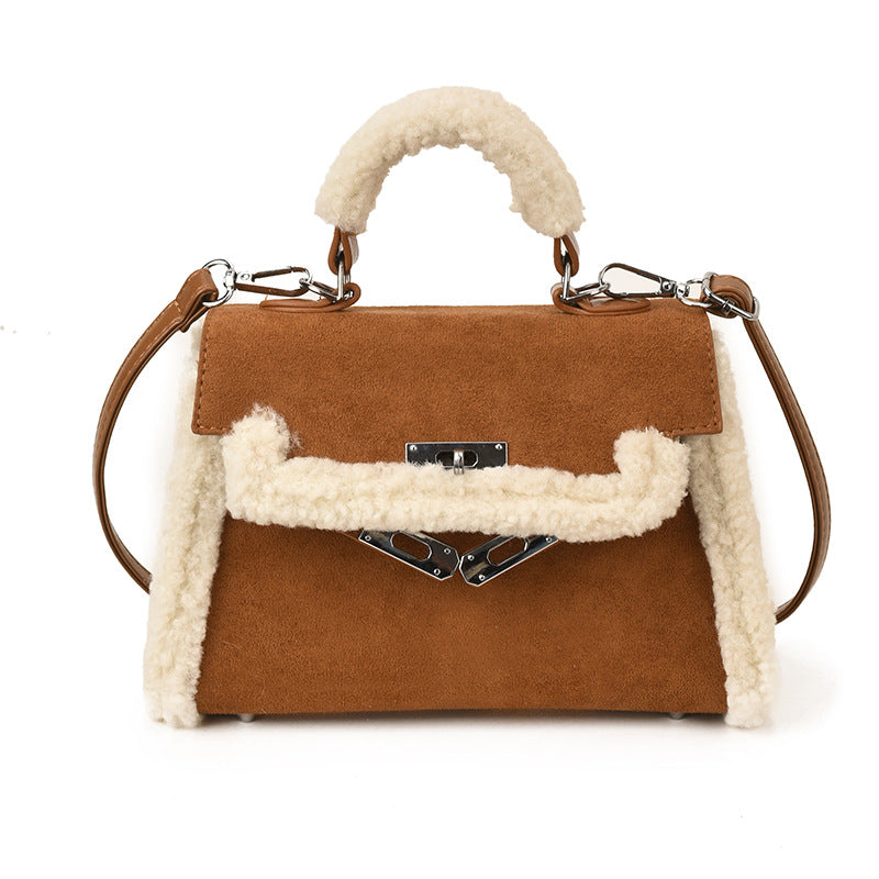 Korean Style Frosted Plush Shoulder Crossbody Bag