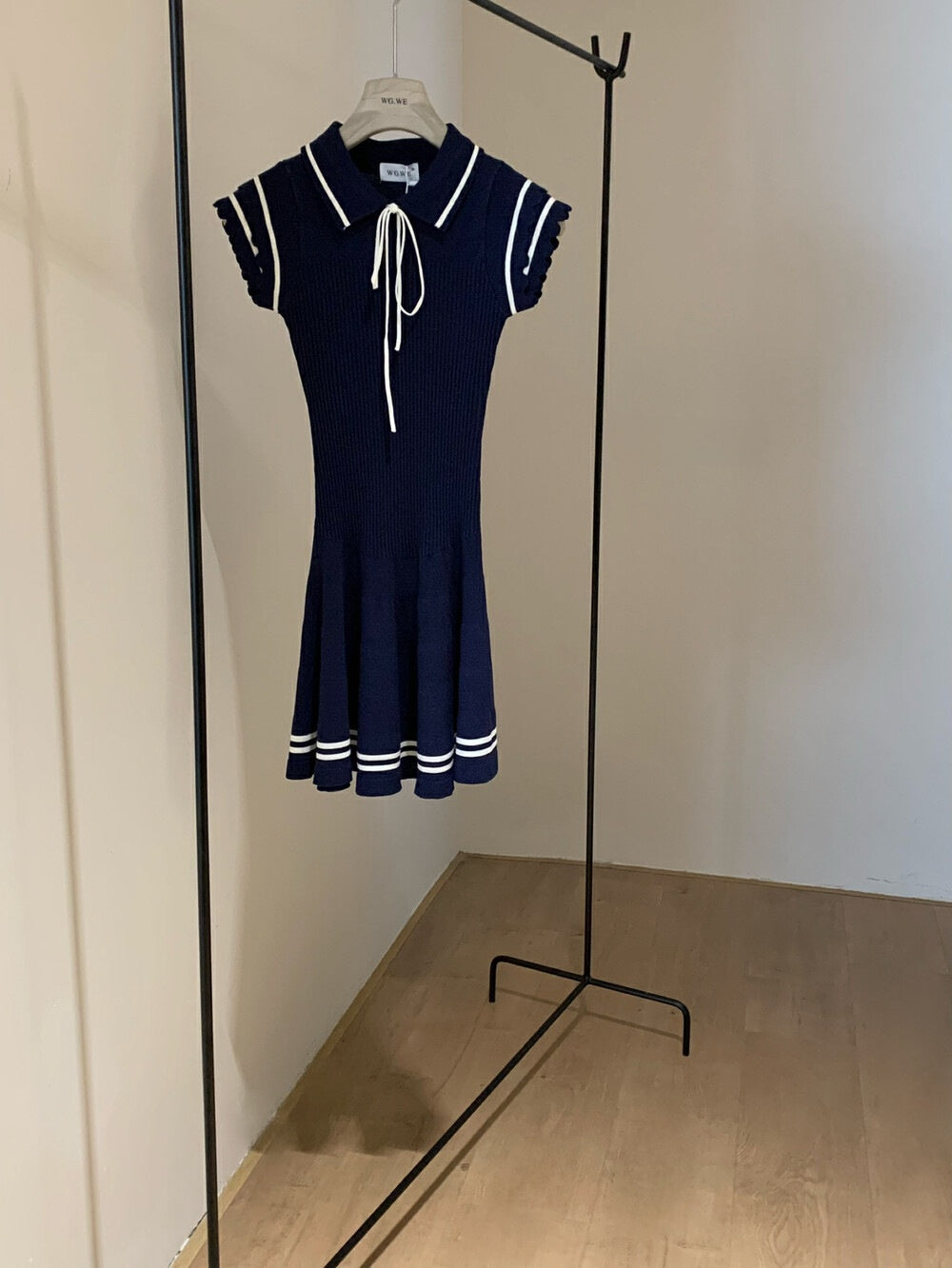Korean Style Knitted Puff Sleeve Dress