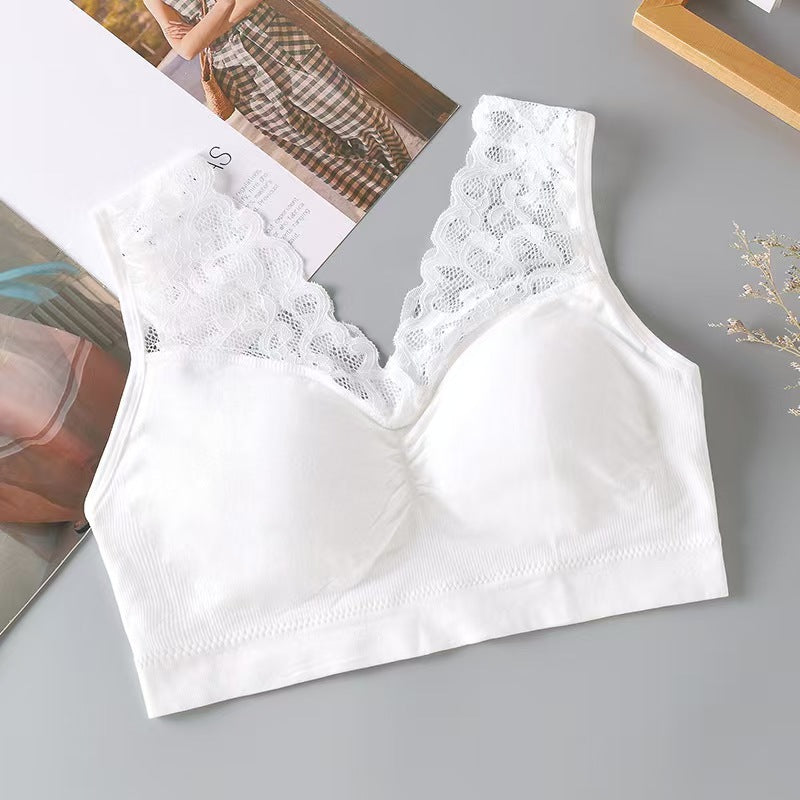 Lace Trimmed Camisole with Built-in Bra