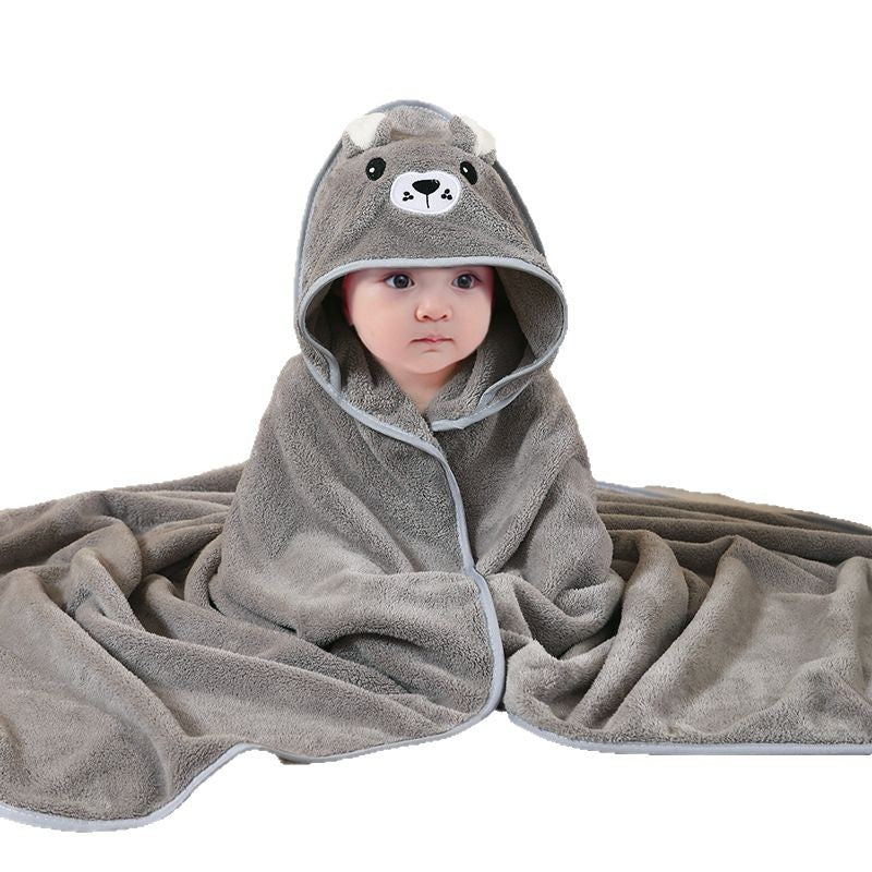 Large Absorbent Hooded Baby Bath Towel Cloak