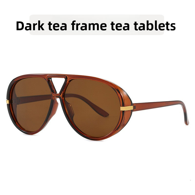 Large Frame Vintage Sunglasses UV Protection Fashion Sun Glasses
