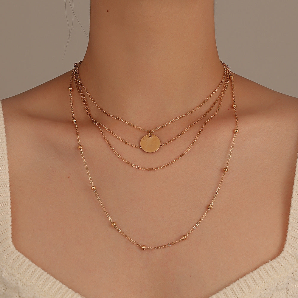 Layered Geometric Metal Necklace
