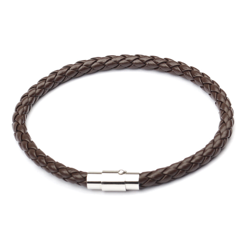 Leather cord woven bracelet