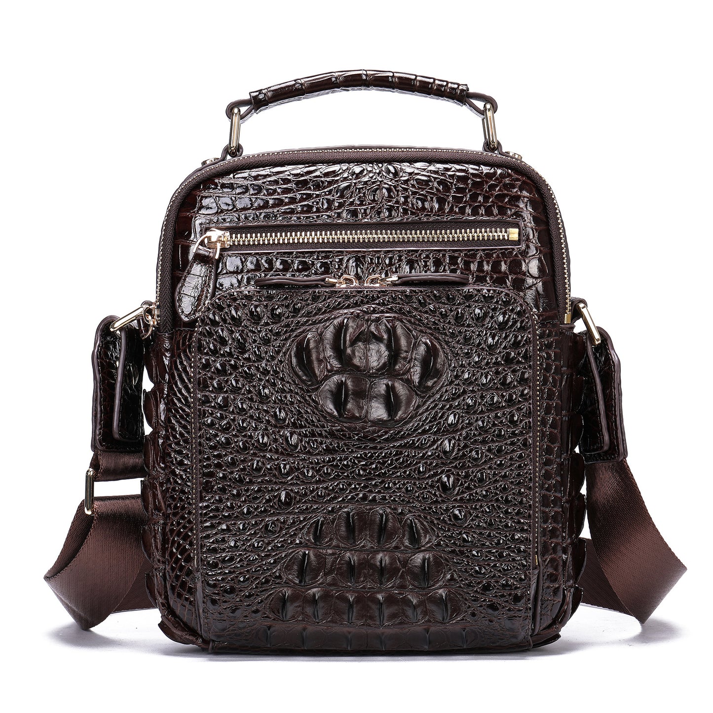 Leather Crocodile Pattern Business Briefcase