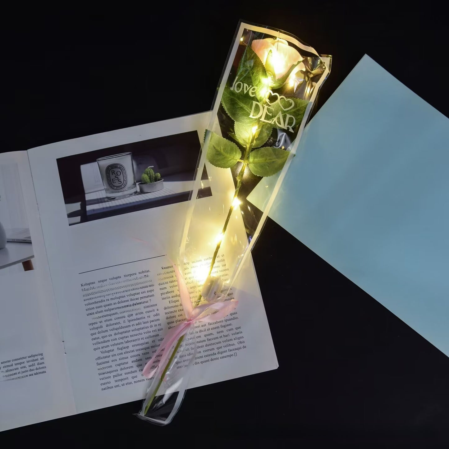 LED Illumination Artificial Rose Flowers
