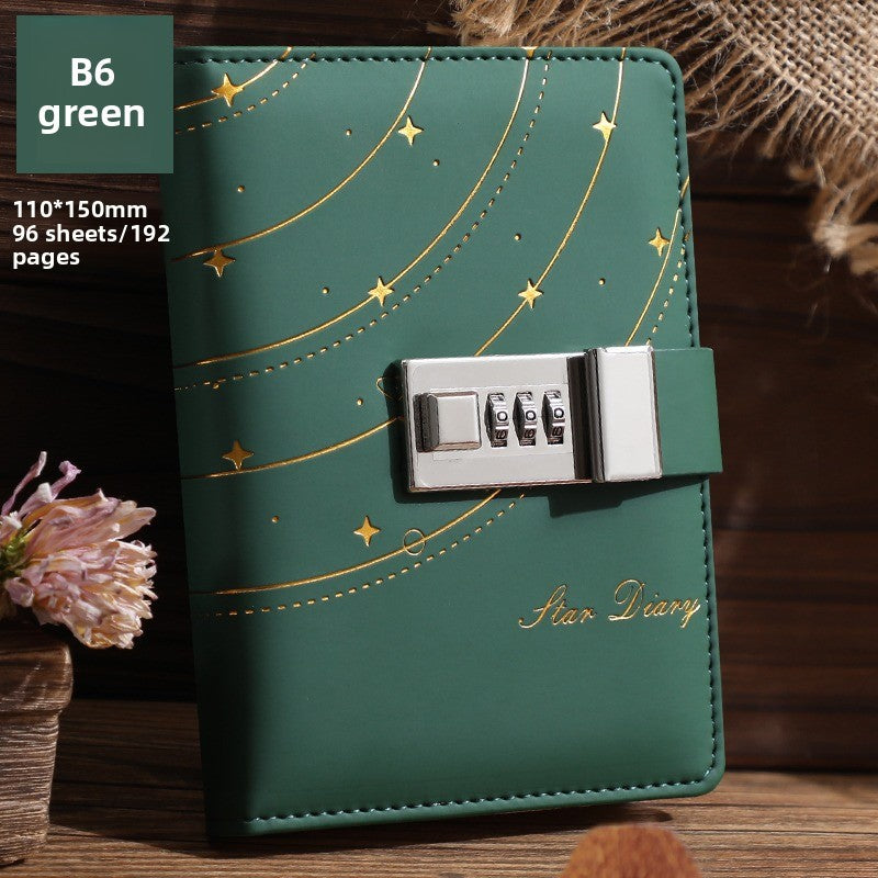 Locking Diary Notebook with Imitation Leather Cover