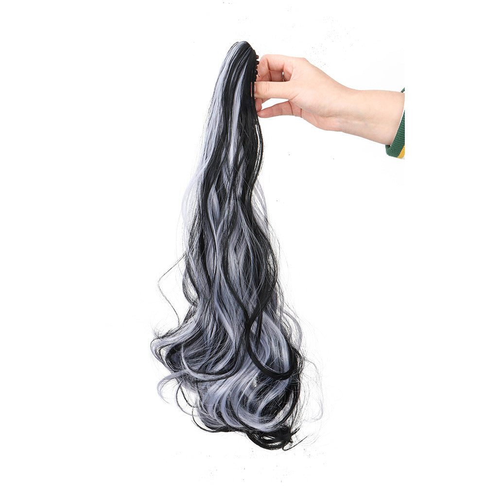 Long Curly Ponytail Wig with Claw Clip