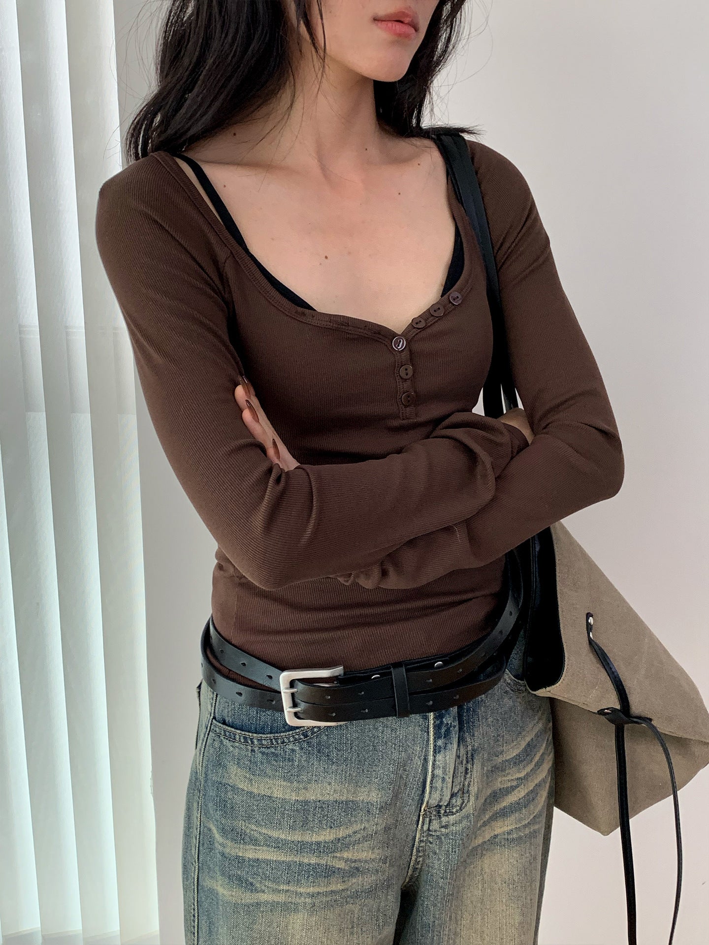 Long Sleeve Shoulder T-shirt