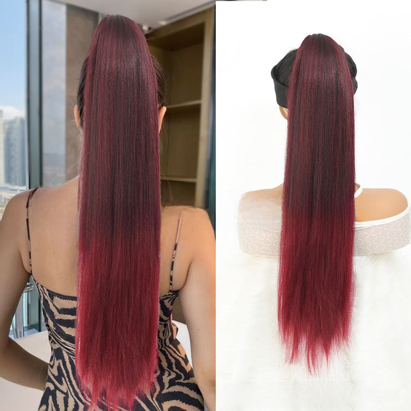 Long straight ponytail wig