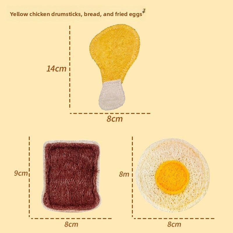 Loofah Cat Toy Great for Teeth Cleaning and Relieving Boredom