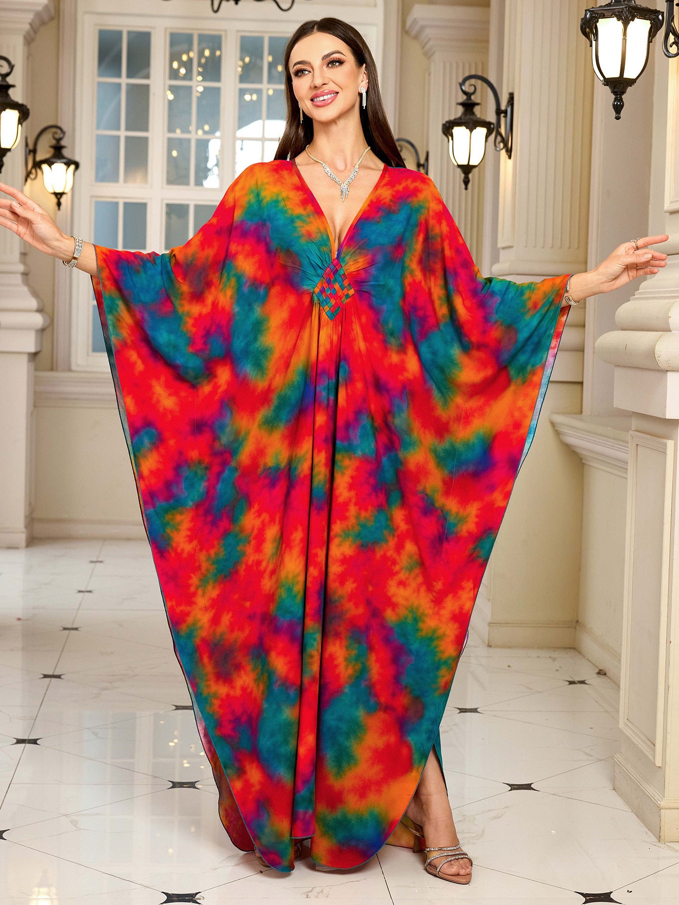 Loose Beach Cover Up Dress with Sun Protection