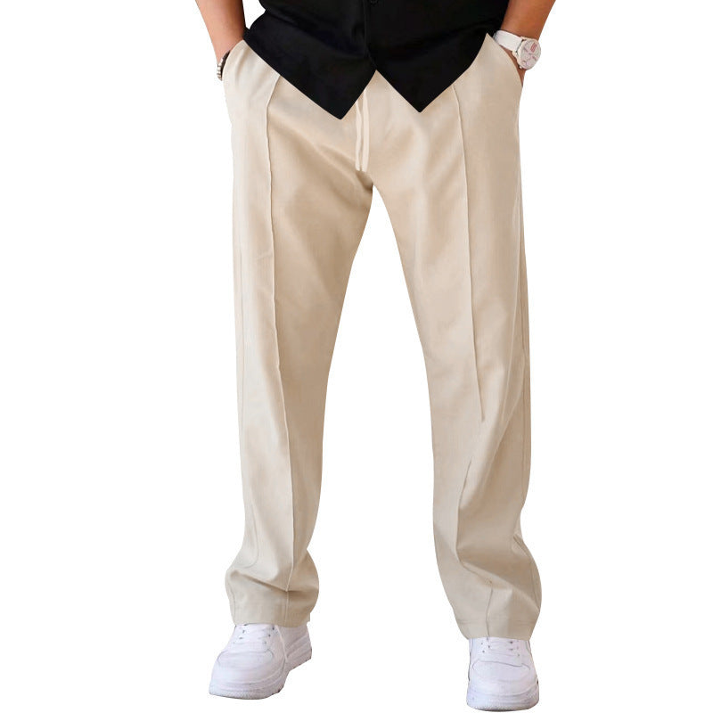 Loose straight-leg sport and casual trousers