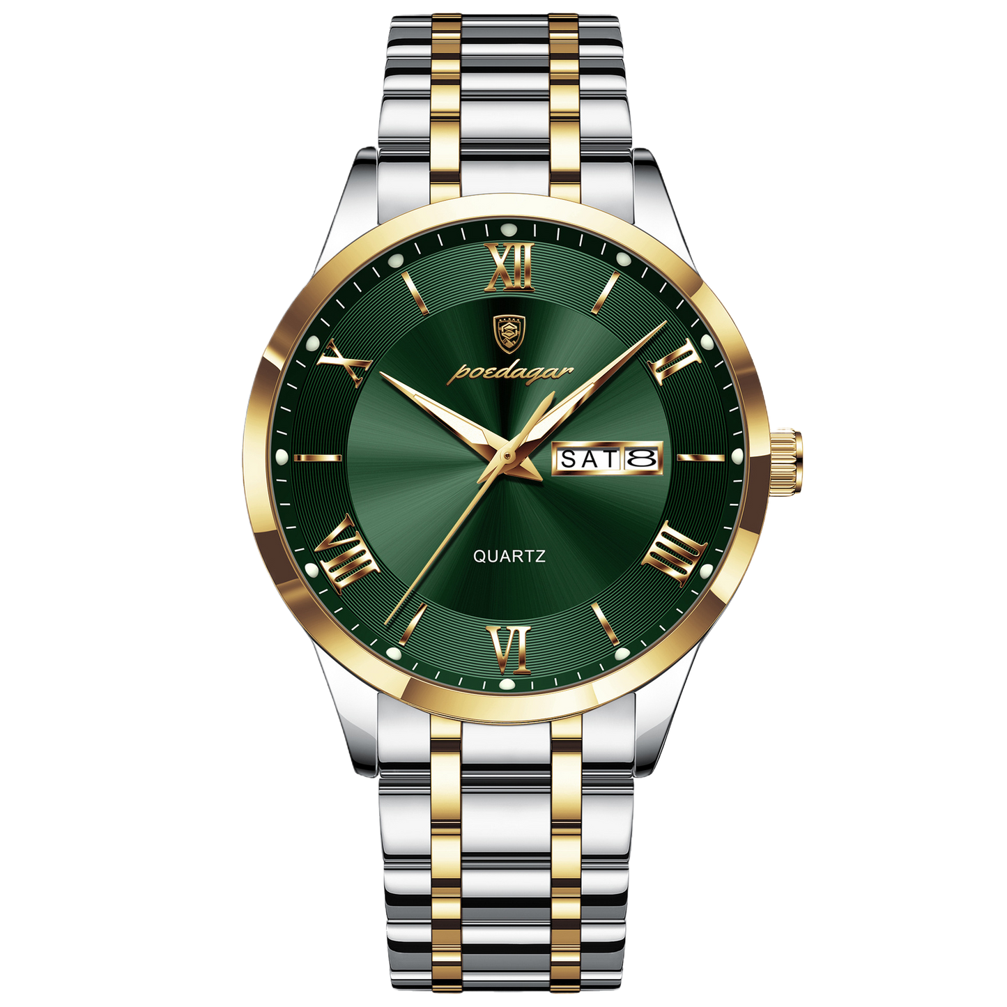 Luminous mechanical quartz watch