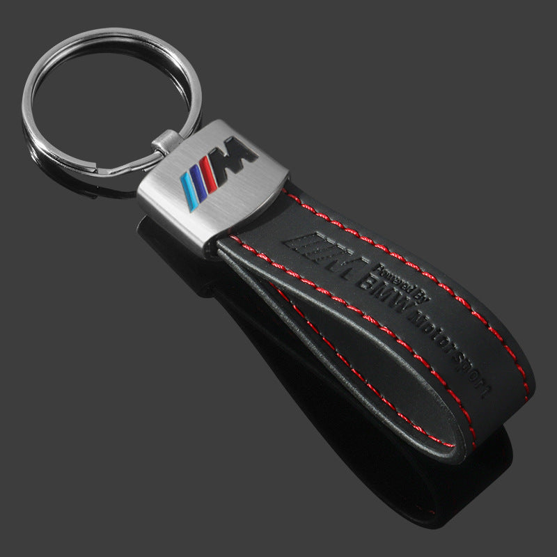 M Three-Color Sports Logo Metal Keychain Car Accessory
