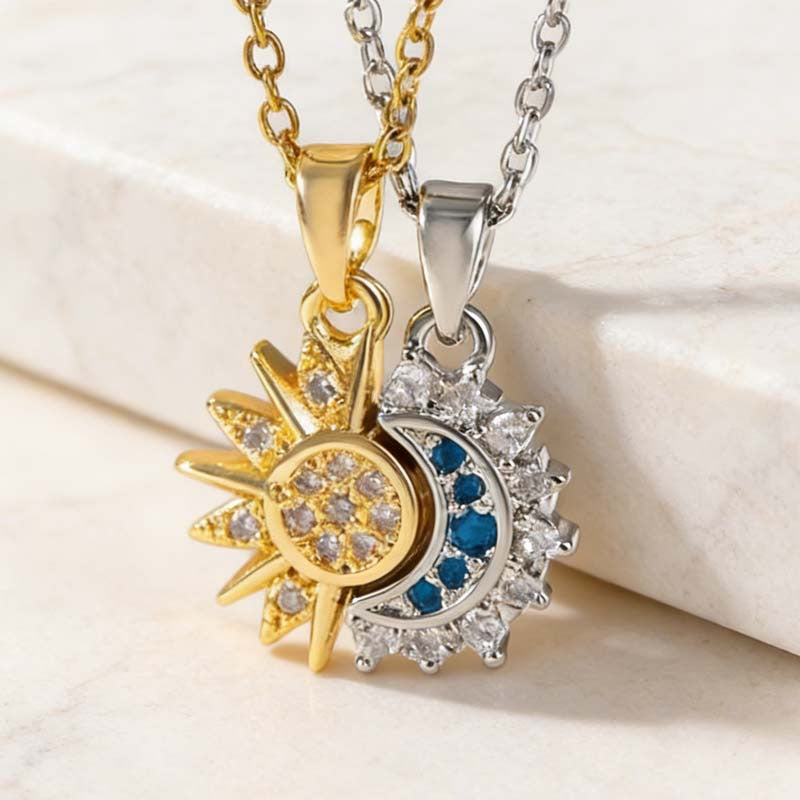 Magnetic Sun and Moon Clavicle Chain