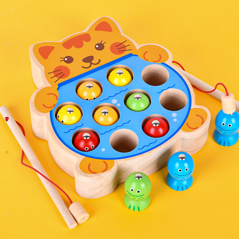 Magnetic Wooden Fishing Game Toy