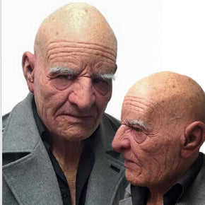 Masked bald-headed old man latex headgear