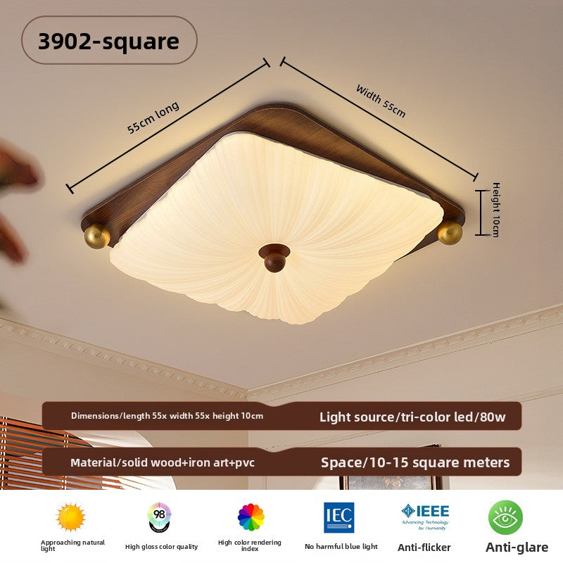 Medieval Style Solid Wood Ceiling Lamp