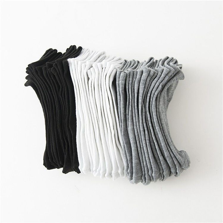 Men's Ankle Socks - Polyester Cotton Blend, Invisible, Solid Color