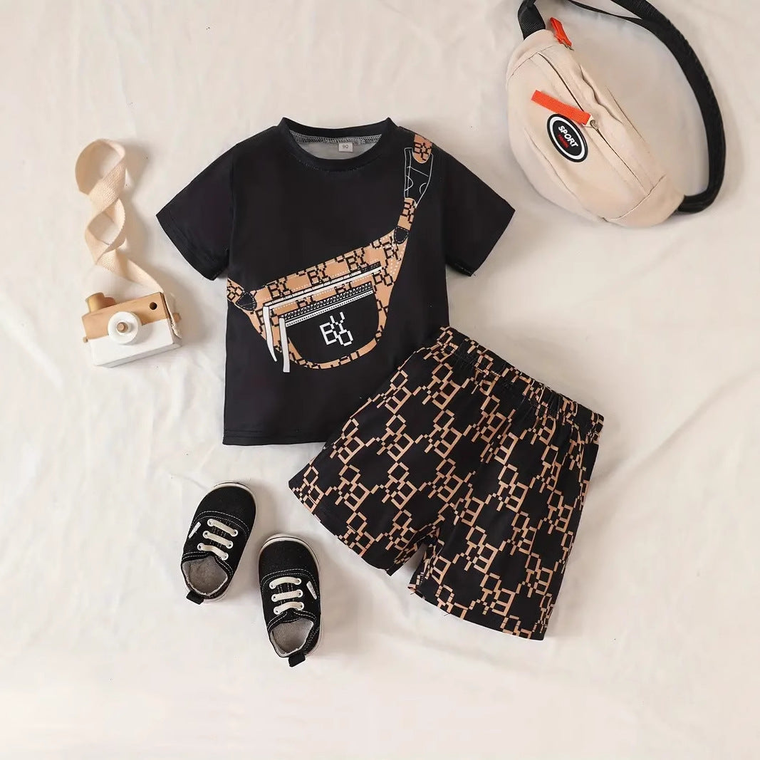 Men's children's clothing short-sleeved shorts T-shirt