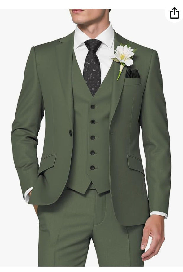 Men's Formal Three-Piece Slim Fit Suit