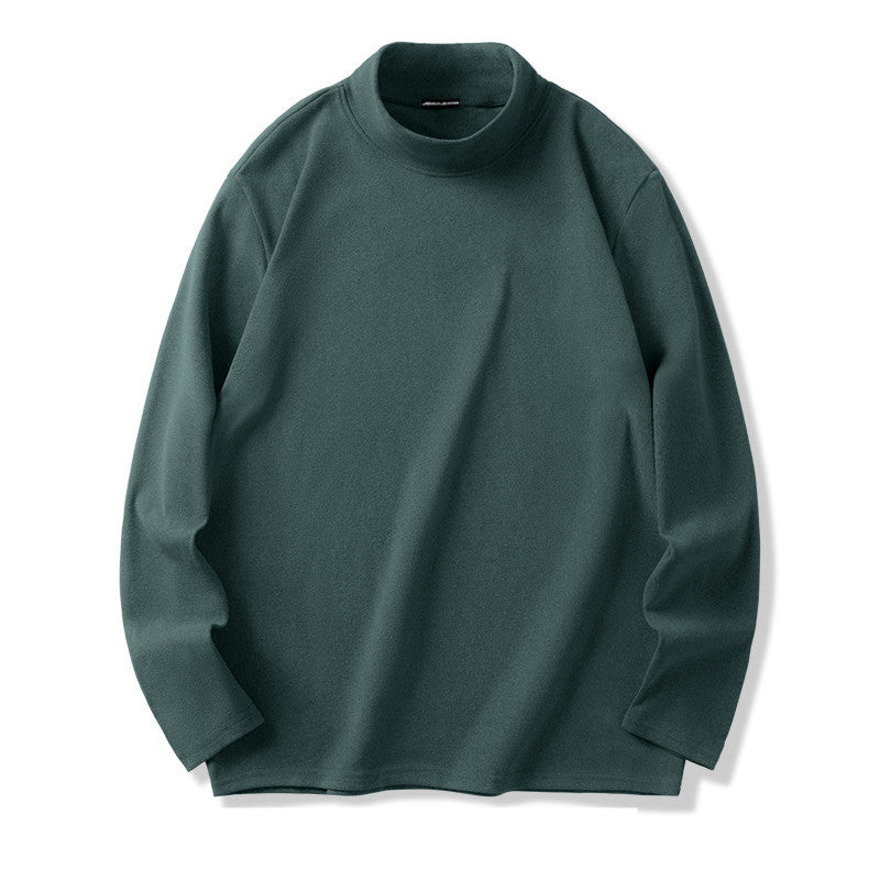 Men's Velvet Half Turtleneck Long Sleeve Shirt