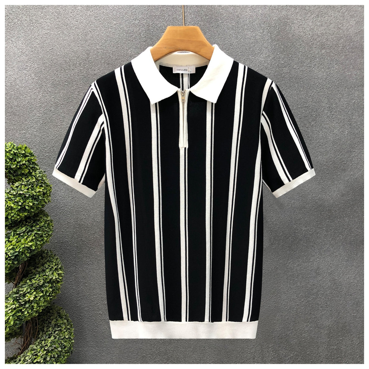 Mens Casual Knitted Polo Shirt