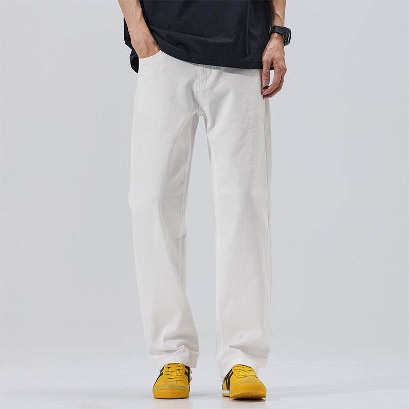 Mens Loose Fit Denim Wide Leg Pants