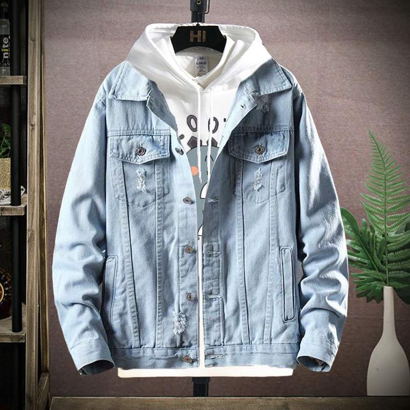 Mens Printed Corduroy Hooded Jacket