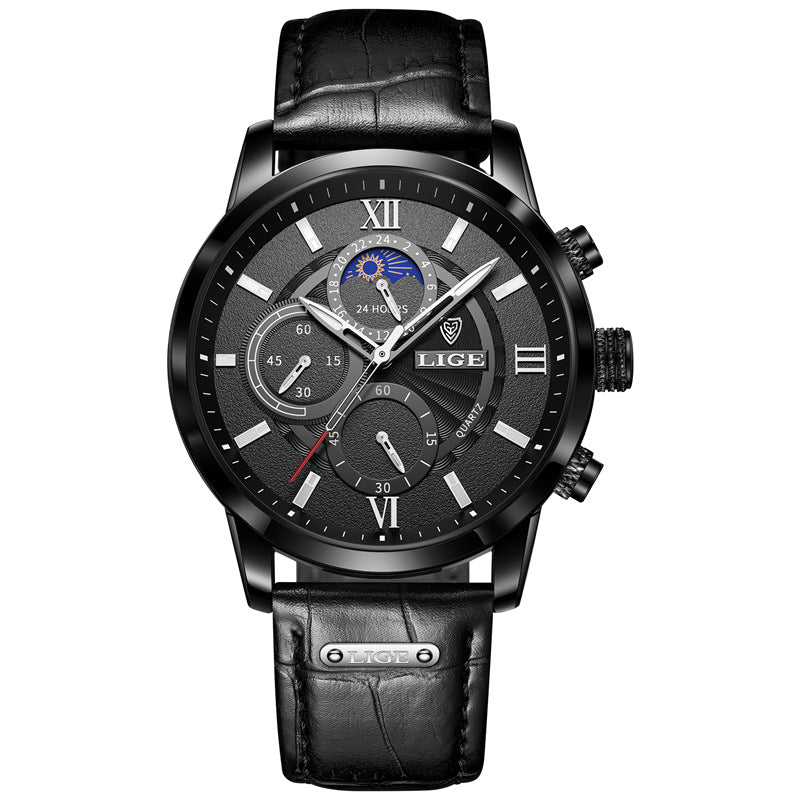 Mens Quartz Watch Luminous Waterproof Stainless Steel