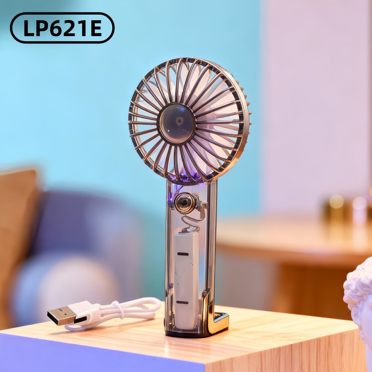 Mini Handheld Fan with Gradient Light