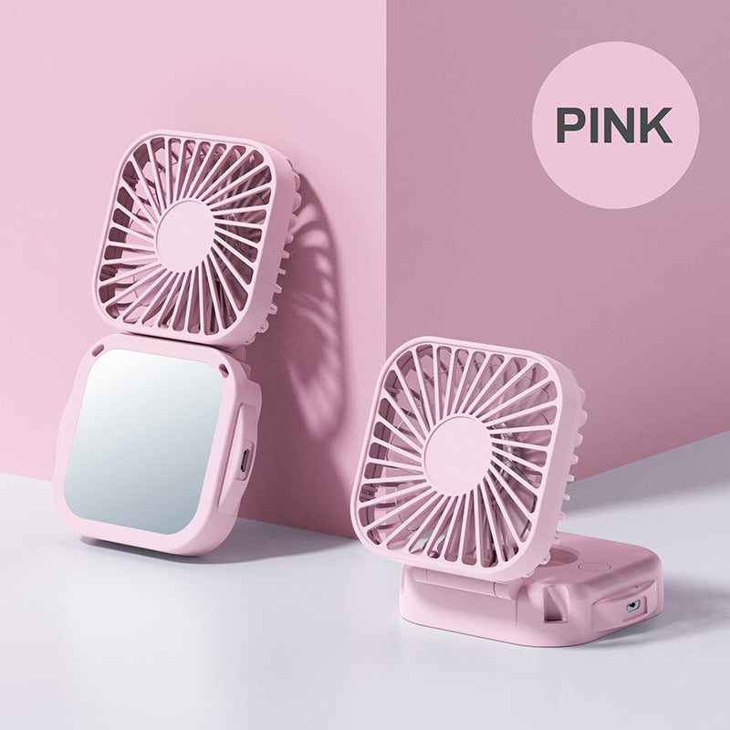 Mini neck-mounted folding fan
