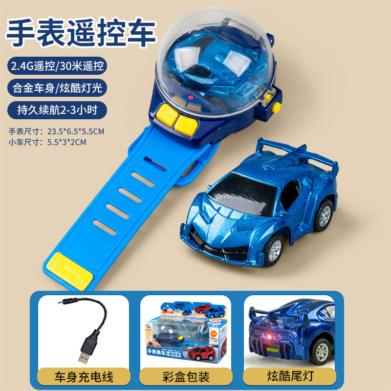 Mini remote control car USB charging cool light watch remote control car boy small gift children remote control car