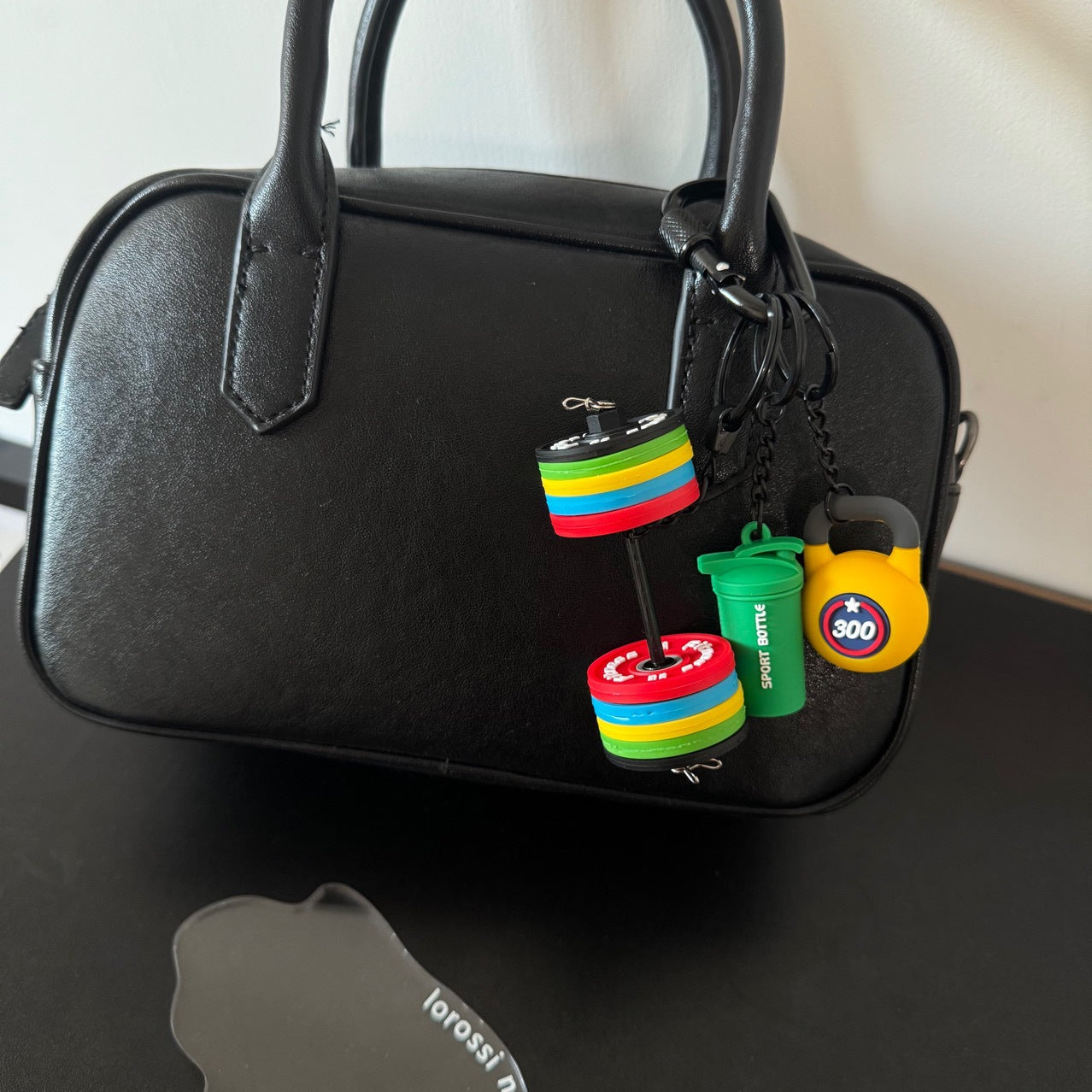 Miniature Dumbbell Bag Pendant Keychain