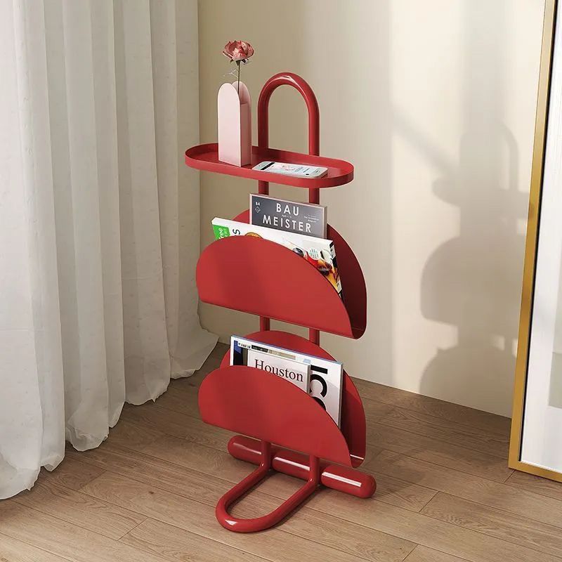Minimalist 3-Tier Iron Magazine Rack Mobile Side Table