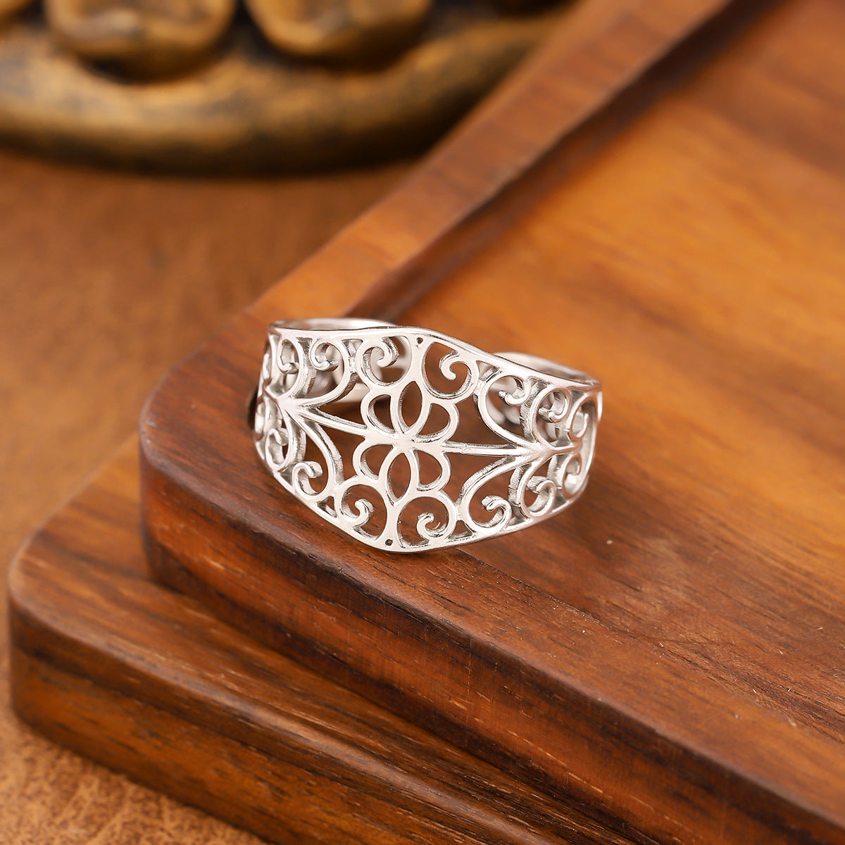 Minimalist Geometric Titanium Steel Ring