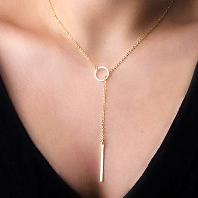 Minimalist Metal Ring Short Necklace