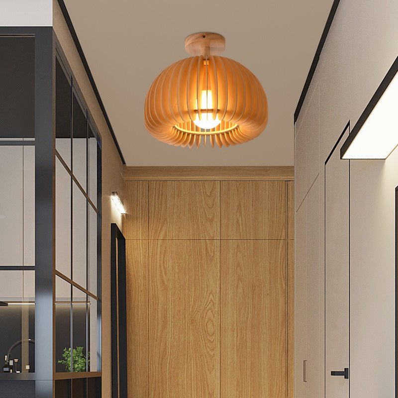 Minimalist wood-grain corridor foyer light