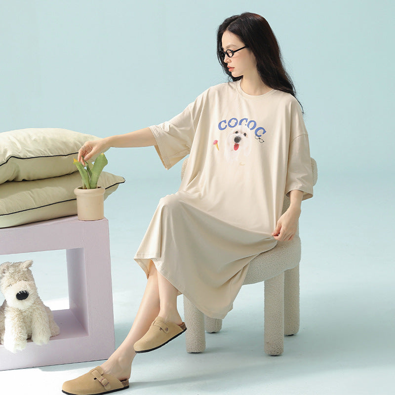 Modal Summer Nightgown Loose Home Dress