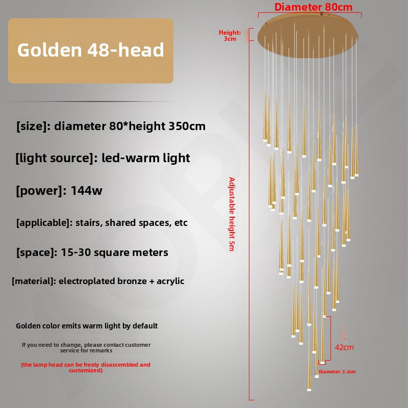 Modern Iron LED Chandelier for Living Room and Staircase