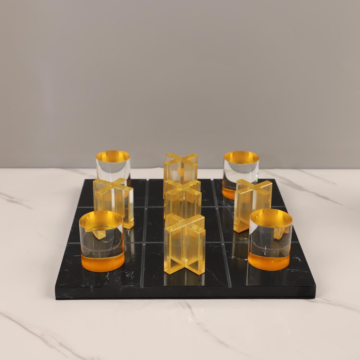 Modern Marble Crystal Chessboard Decor
