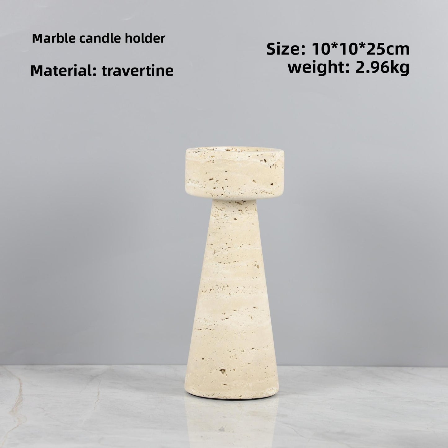 Modern Natural Travertine Candle Holder