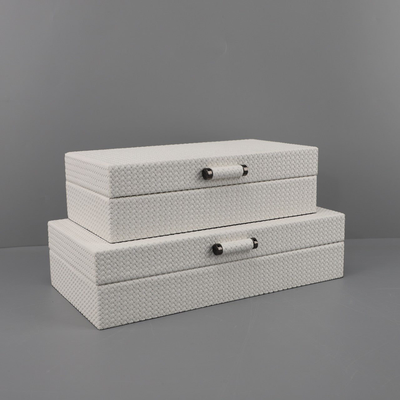 Modern Woven Leather Jewelry Storage Box