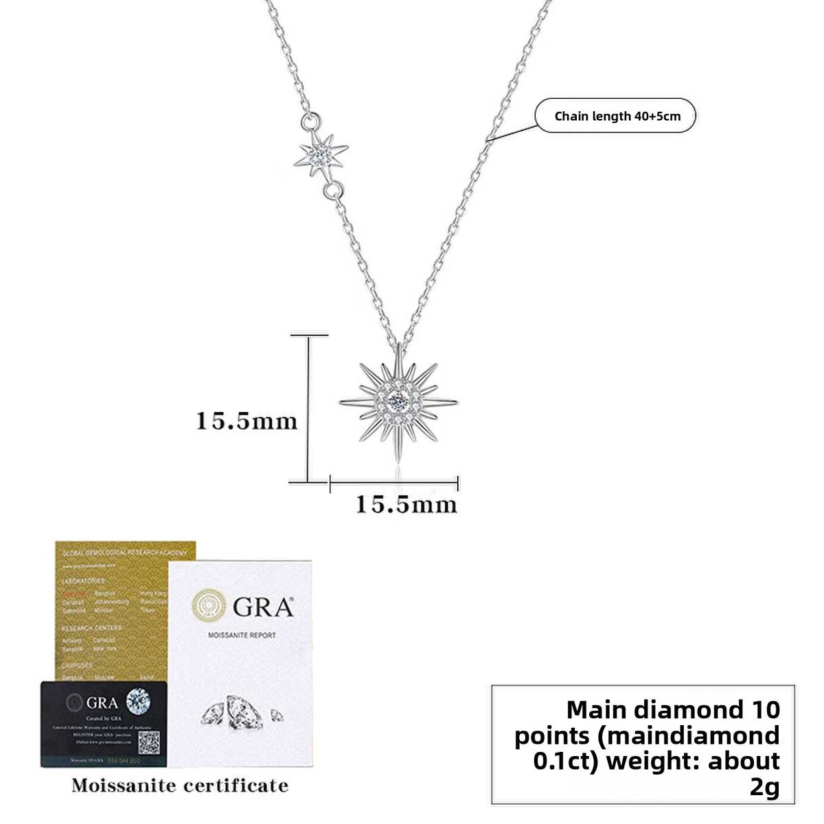 Moissanite Sterling Silver Layered Necklace